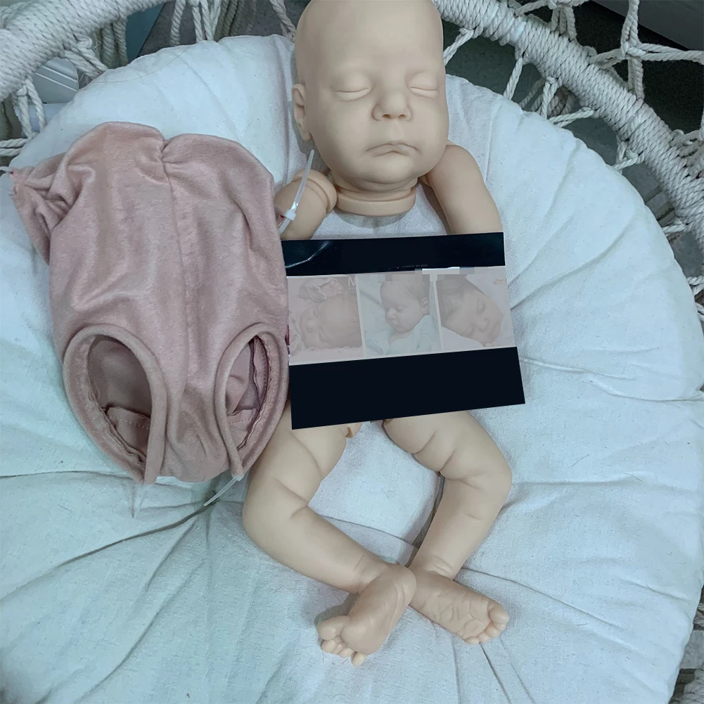 

17inch Toy Full Limbs Soft Touch Reborn Doll Kit Unfinished Gift Collectible Cute Nurturing Play Realistic Nevaeh Sleeping Baby