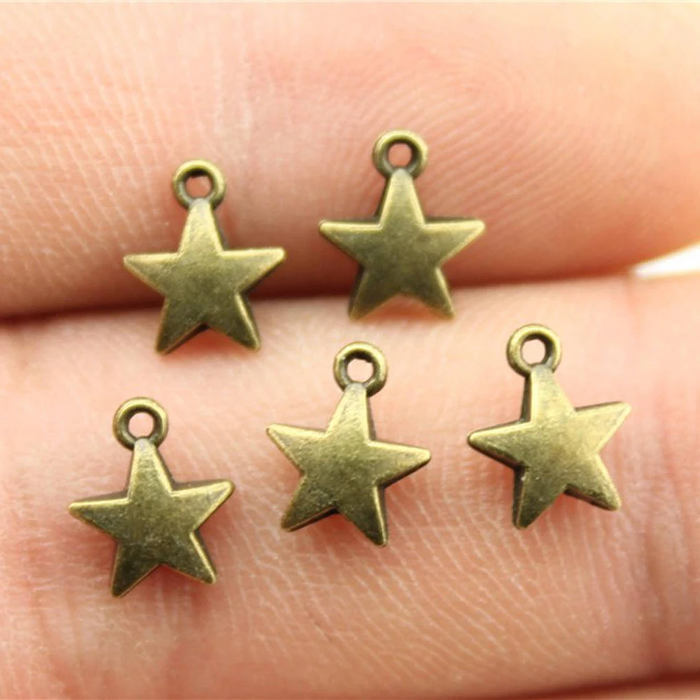 WYSIWYG для выведения токсинов 40 шт 8x7mm Винтаж крошечная звезда Кулоны из