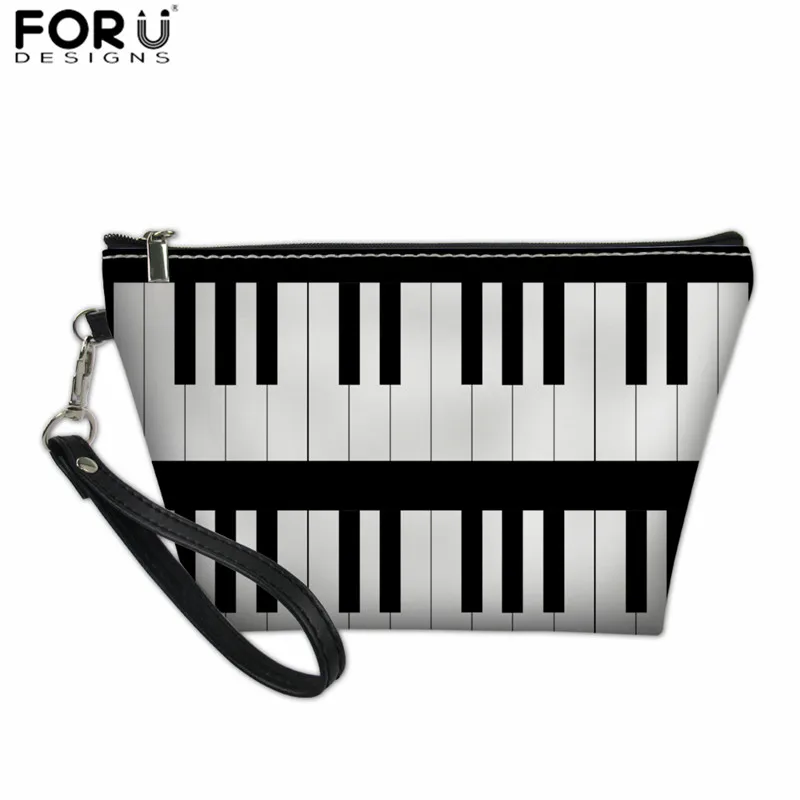 XM2178Z8 FORUDESIGNS Women Makeup Pouch Organizer Travel Toiletries Bag Piano Notes Waterproof Small Bags for Ladies Handbag Cosmetic Bag - Color: XM2178Z8