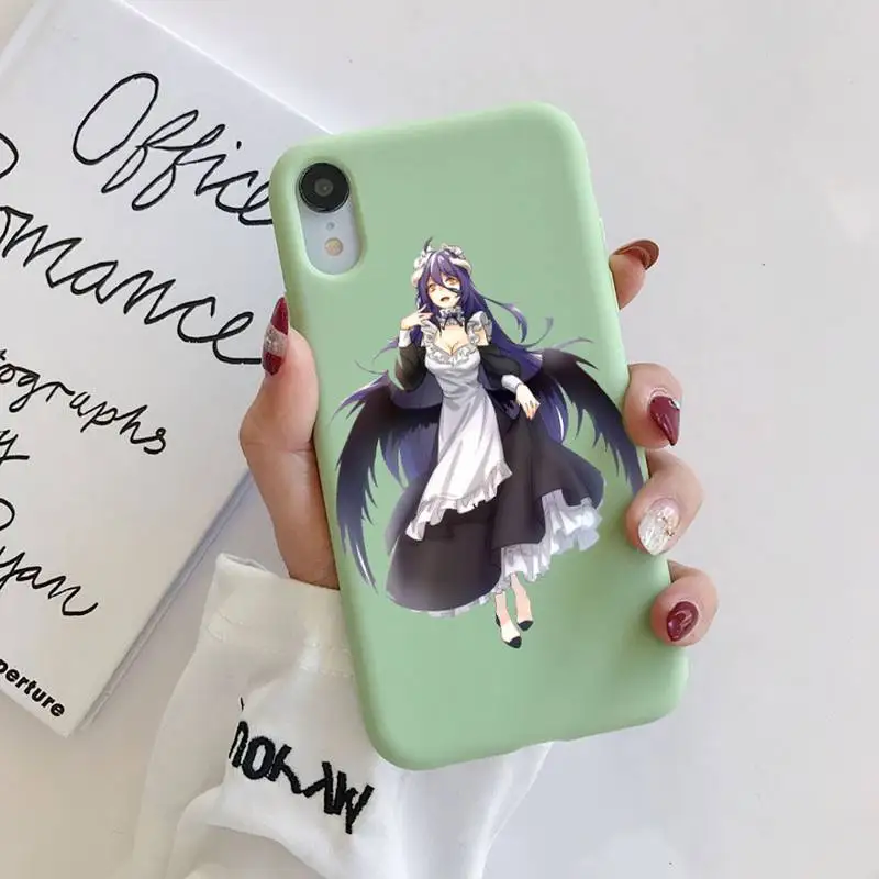 

Albedo Nazarick Phone Case Liquid Silicone for iPhone 11 Pro Max XR XS X Soft Candy Cover for iPhone 6 6S 7 8 Plus Cases