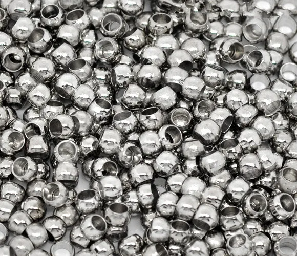 

Copper Crimp Beads Round silver color 2mm 3.5mm( 1/8") Dia, 50 PCs new