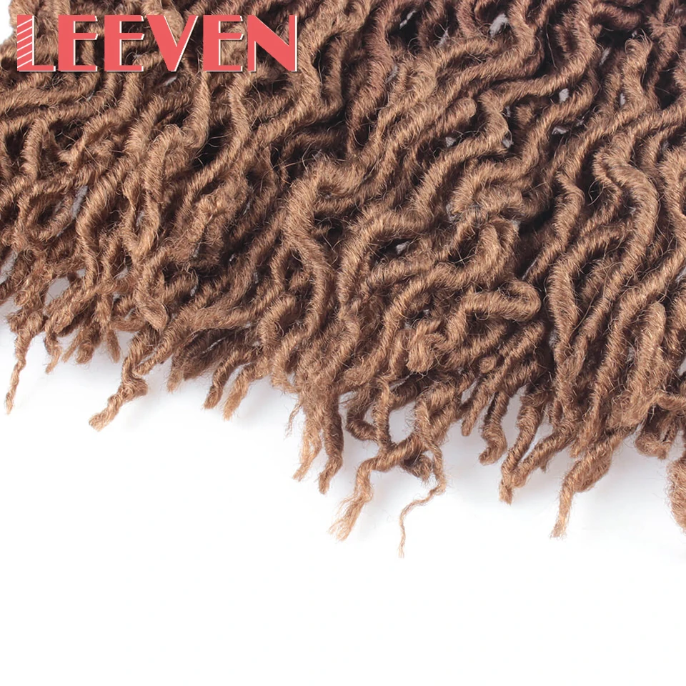 Leeven Nu Faux locs Curly вязаные волосы 20 дюймов синтетические плетеные волосы Омбре крючком косички крючком волосы богини волос