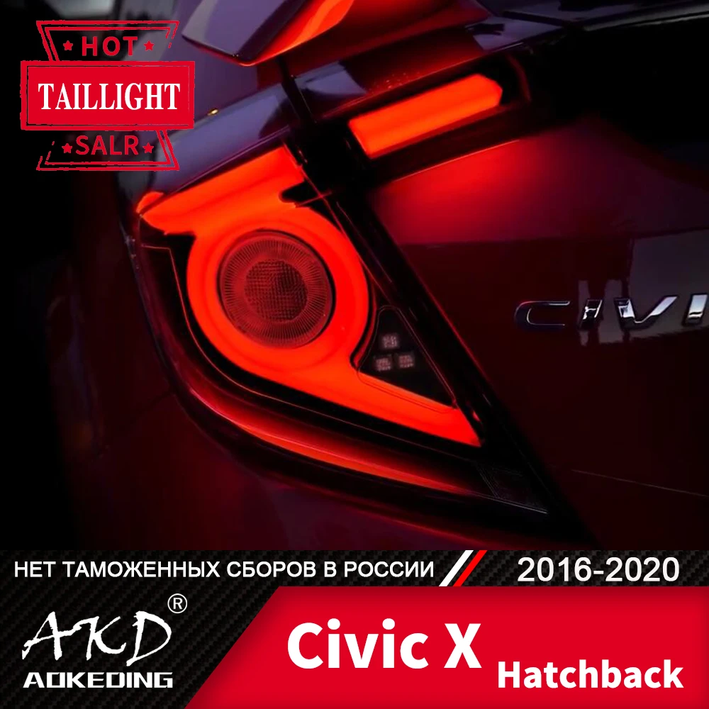 

Задняя фара для honda Civic Hatchback 2016-2020, светодиодные задние фары s, противотуманные фары, дневные ходовые огни, тюнинг ДХО, автомобильные аксессуа...