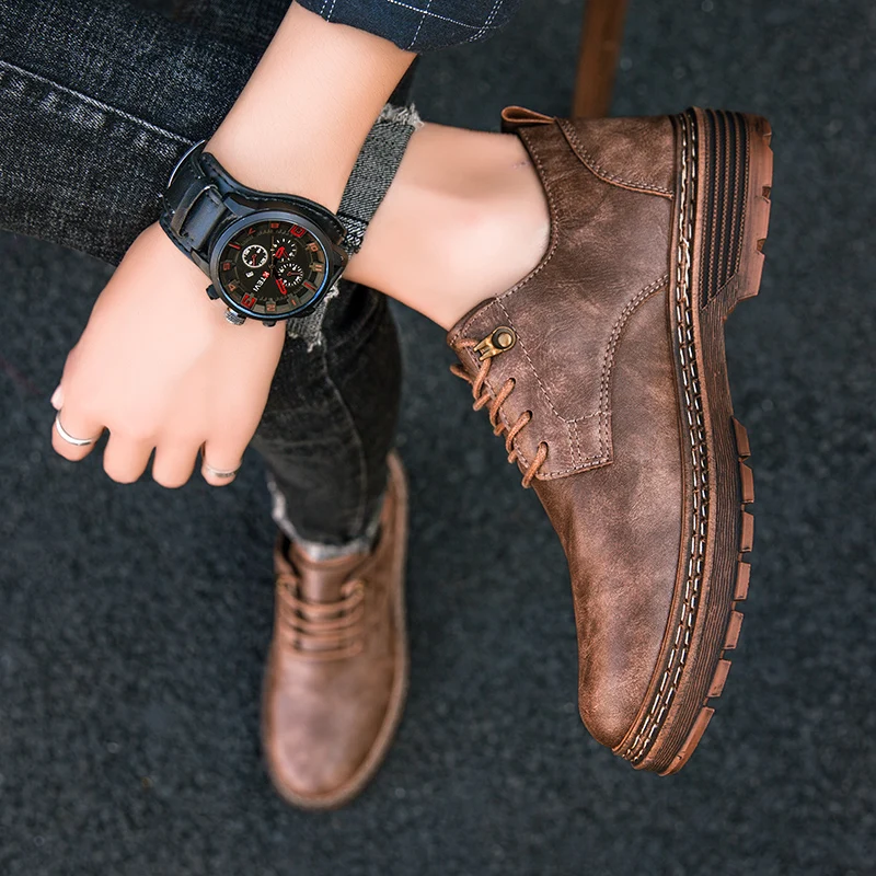 Классические мужские туфли оксфорды из искусственной кожи на шнуровке для офиса