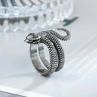 vintage openings snake titanium steel ring wrapped cobra stainless steel ring