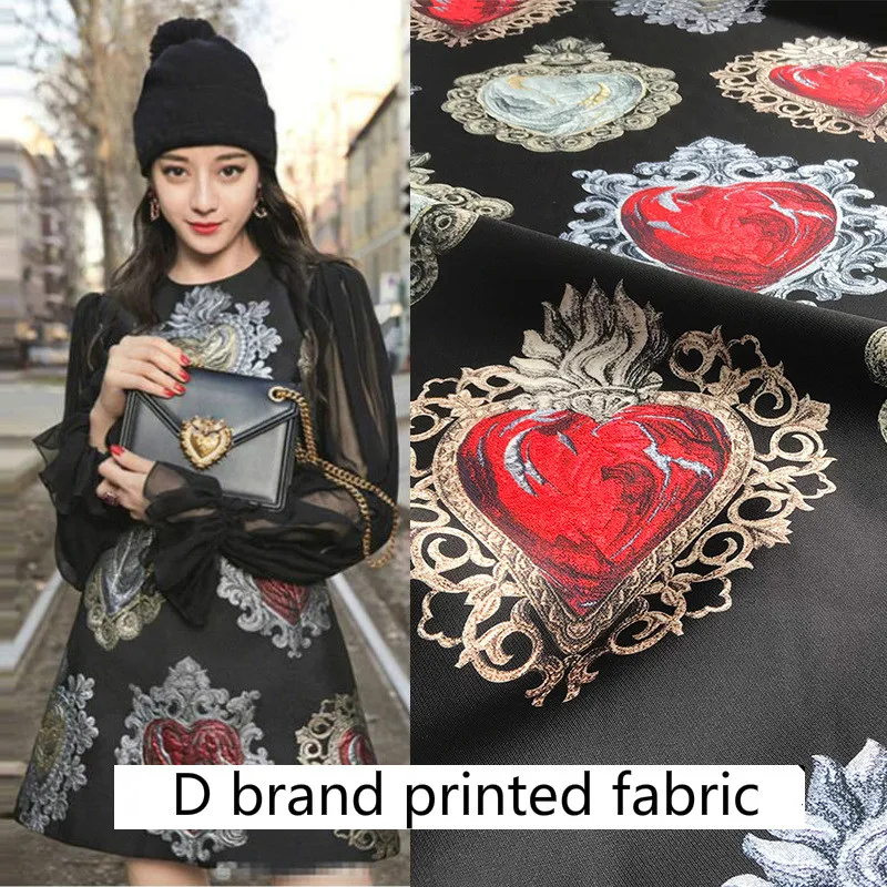

Brand printed polyester fabric cloth 147cm width sewing children pajamas parent-child outfit DIY fabric for dress material