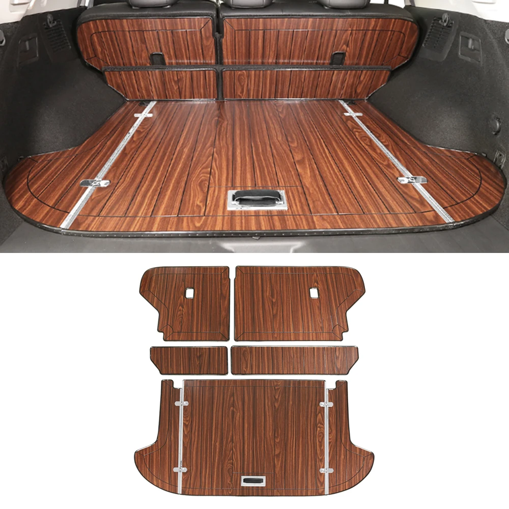 

For Nissan Murano 2015-2021 Car Accessories Rear Trunk Mats Cargo Liner Set Synthetic Wood Tray Wooden Pad Boot Mat Carpets