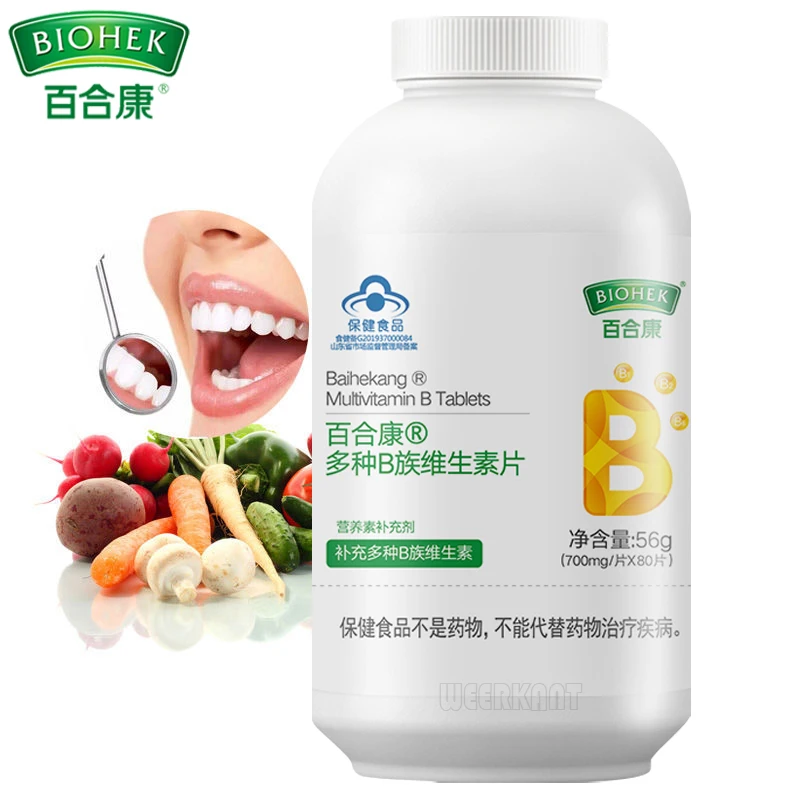 

Vitamin B Complex Vitamins B1 B2 B6 Tablets Folic Acid Pantothenic Acid Supplements For Mouth Ulcers