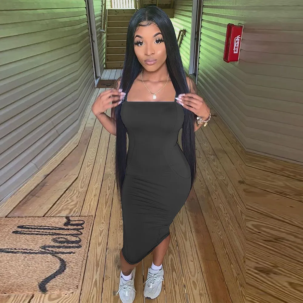 

Пикантное платье DSMTRC, женские платья на бретелях-спагетти, женское летнее короткое платье-миди без рукавов с высокой талией, модель 2021 года