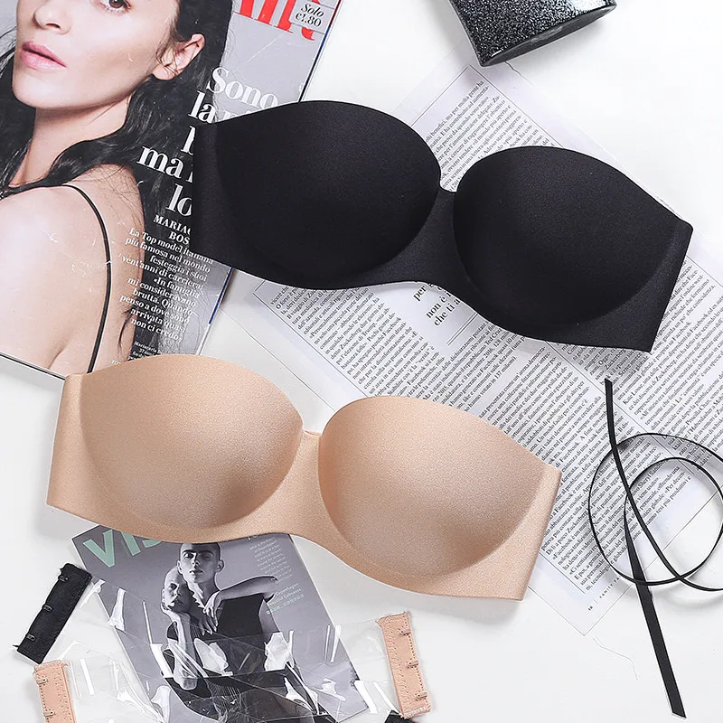 Женские Бесшовные Невидимые бюстгальтеры пуш ап без косточек женский интимный