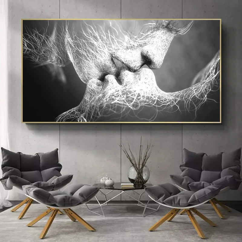 Художественная Картина на холсте Абстрактная картина маслом поцелуй любви