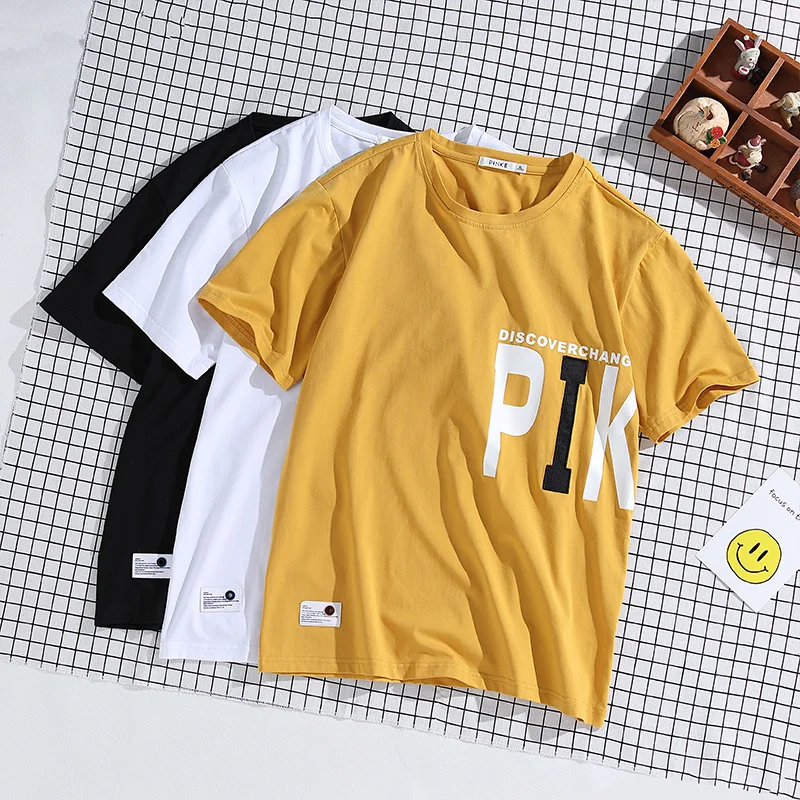 Повседневные Брендовые мужские футболки с принтом из 100% хлопка короткие LC25 1227 |