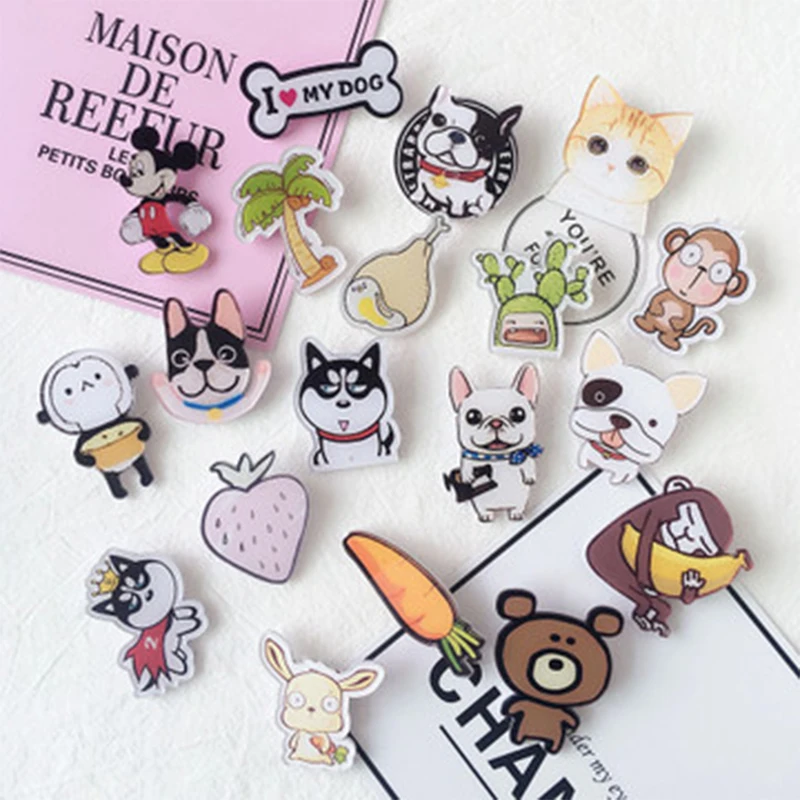 2019 Новый Stlye милый акриловый Брошь с животными броши для собак брошка мультфильм