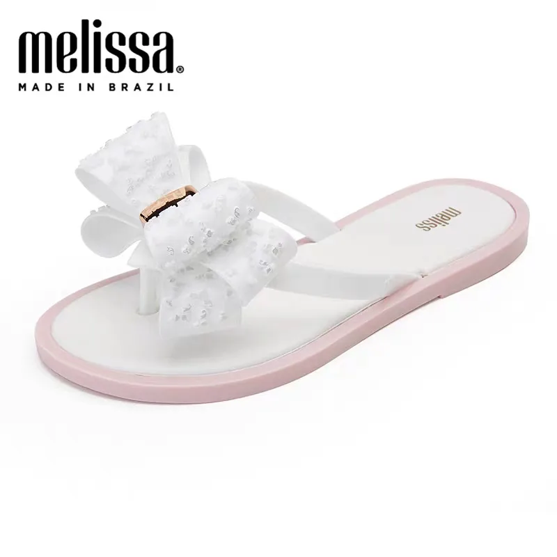 Melissa 2020 женские тапочки с бантом нескользящая износостойкая пляжная обувь
