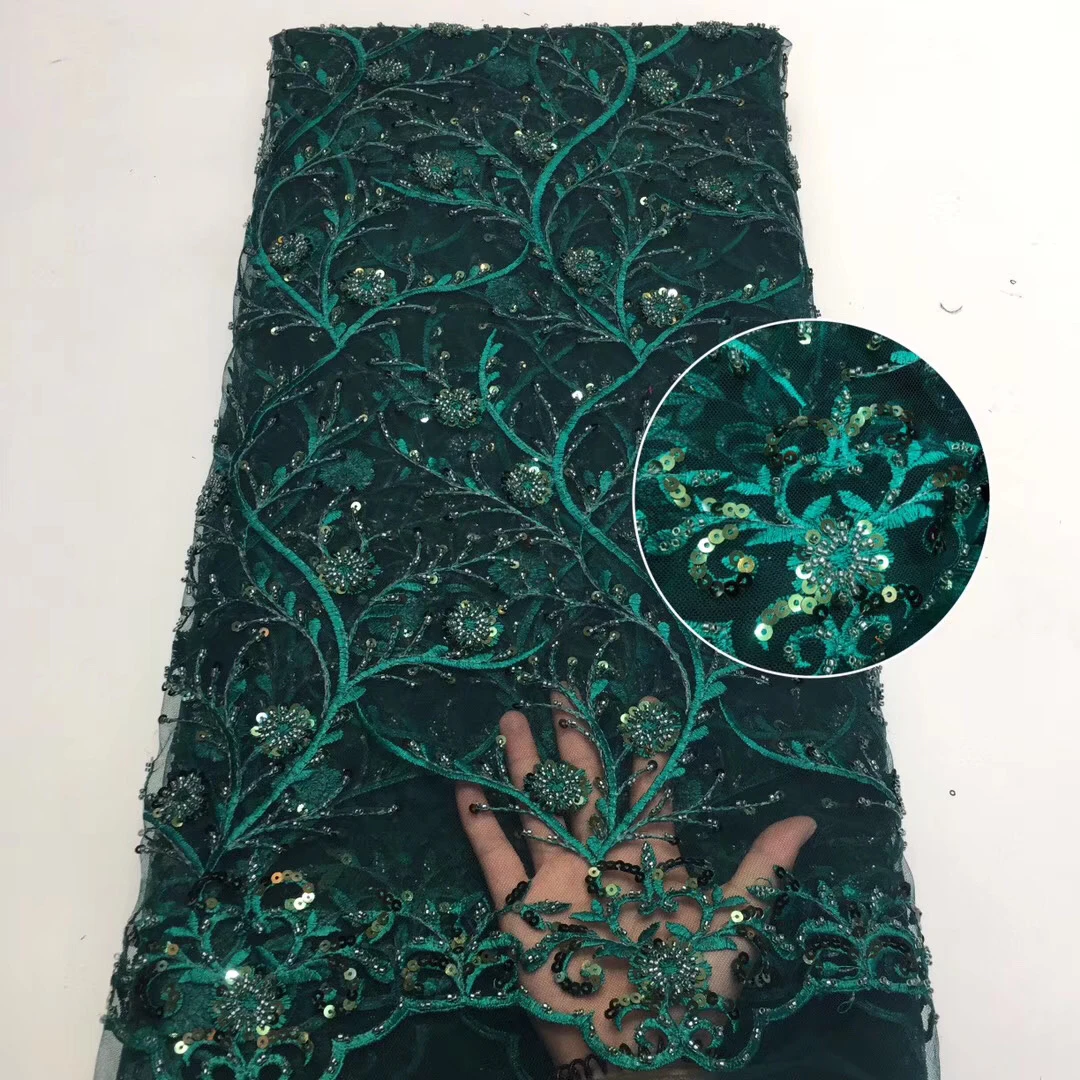 

Sequin Design French Tulle Lace Fabric High Quality African Lace Fabric Nigerian Wedding Sequin Mesh Lace Fabric ZX35731