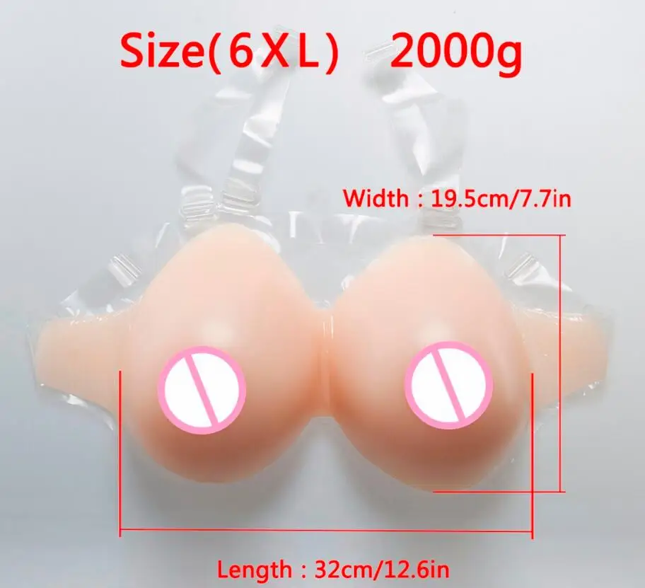 

Silicone Fake Boobs 2000g With Shoulder Straps For Drag Queen Transsexual Enhancer Shemale Transgender Crossdresser Breast Forms