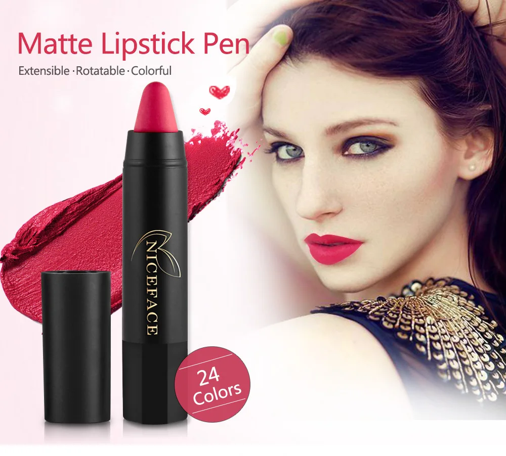 

1Pc Matte Lipstick Pen Lip-liner Cream Salon/Party Makeup Lip Palette Make Up Palette Cosmetic Tools 24 color for section