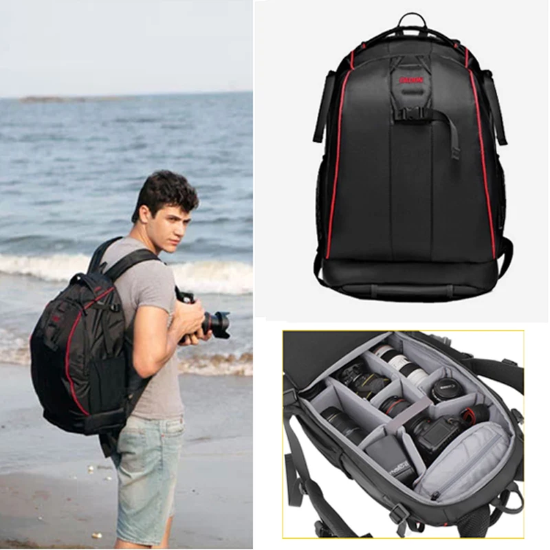 

Roadfisher Large Waterproof Professional DSLR SLR Camera Travel Backpack Laptop Bag Insert Case Fit Canon Nikon Sony Pentax Lens