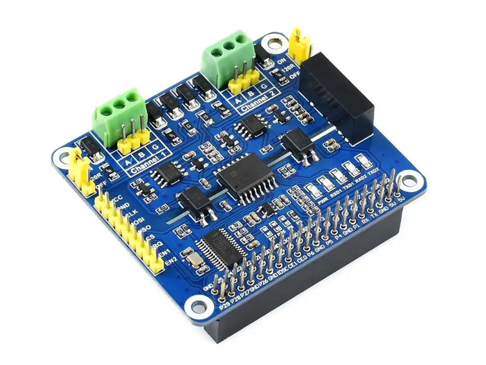 2 канальная Изолированная Расширительная шляпа RS485 для Raspberry Pi решение SC16IS752 + SP3485