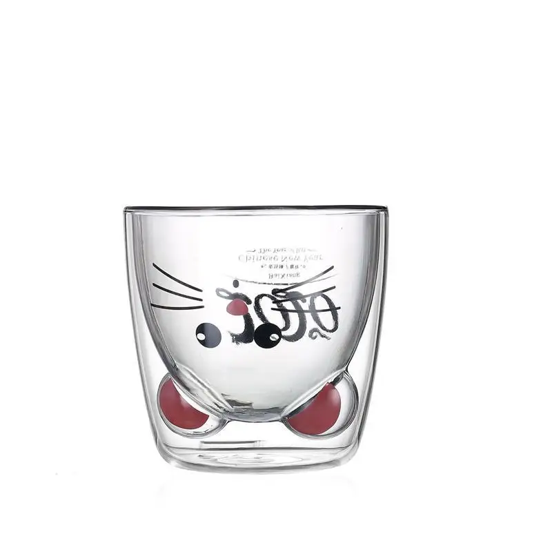 Креативная кофейная кружка с мышкой из двойного стекла забавные кружки