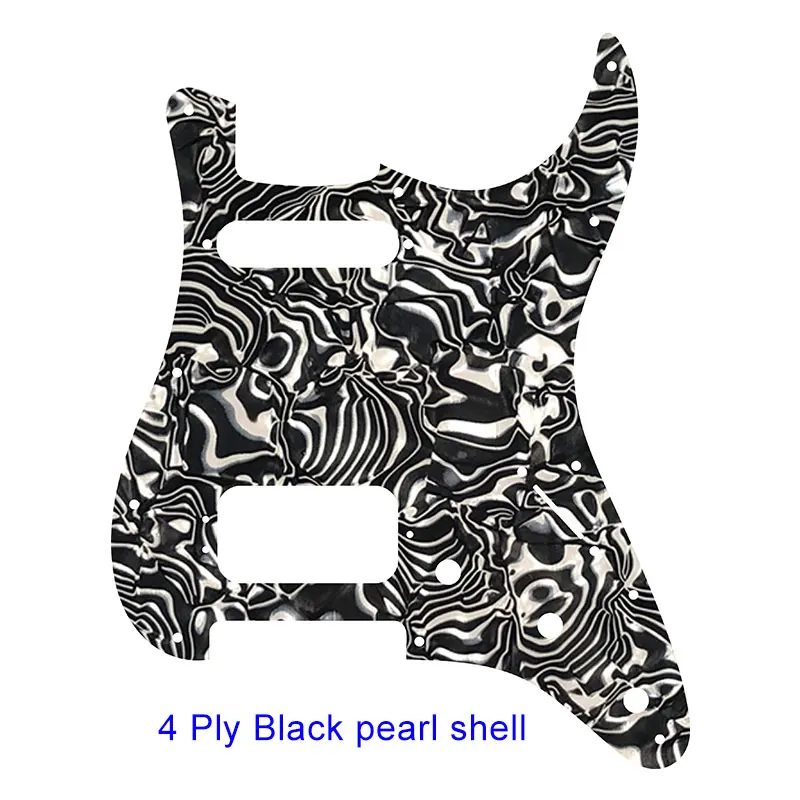 black pearl shell Гитарные части-для США 72' 11 винтовое отверстие Стандартный St Deluxe хамбакер Hs гитара накладка царапины пластины - Цвет: black pearl shell