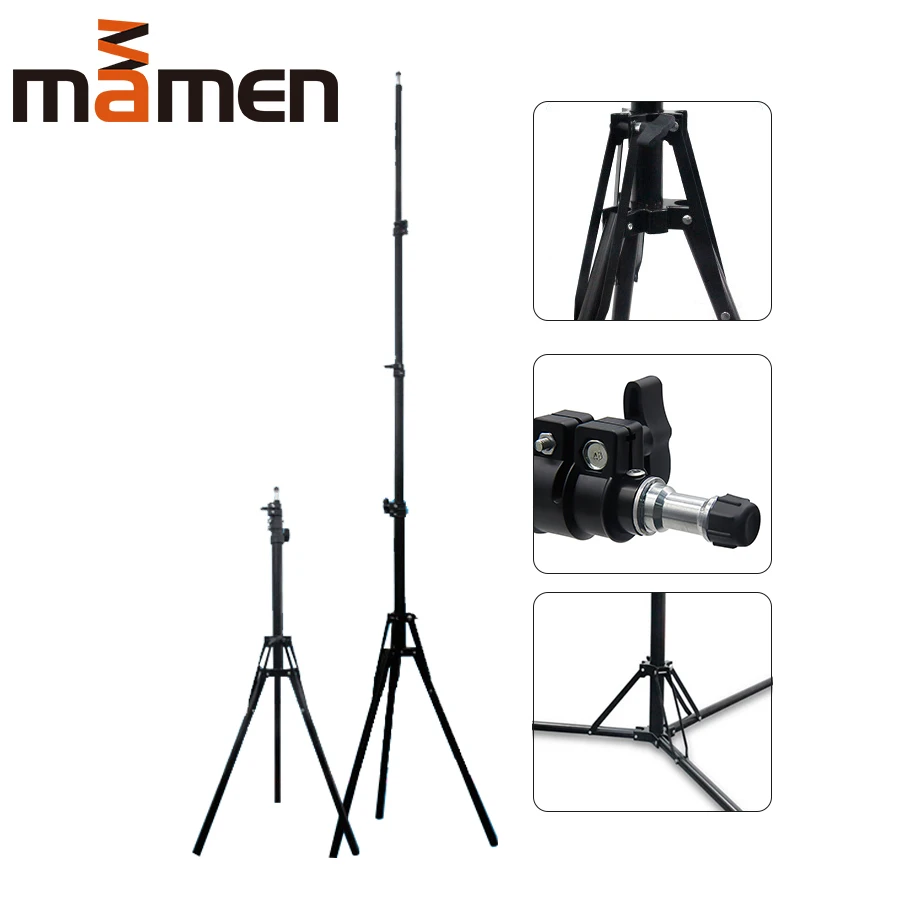 Складная оссветильник ительная стойка MAMEN 50 см/120 см/200 см с винтом 1/4 дюйма для