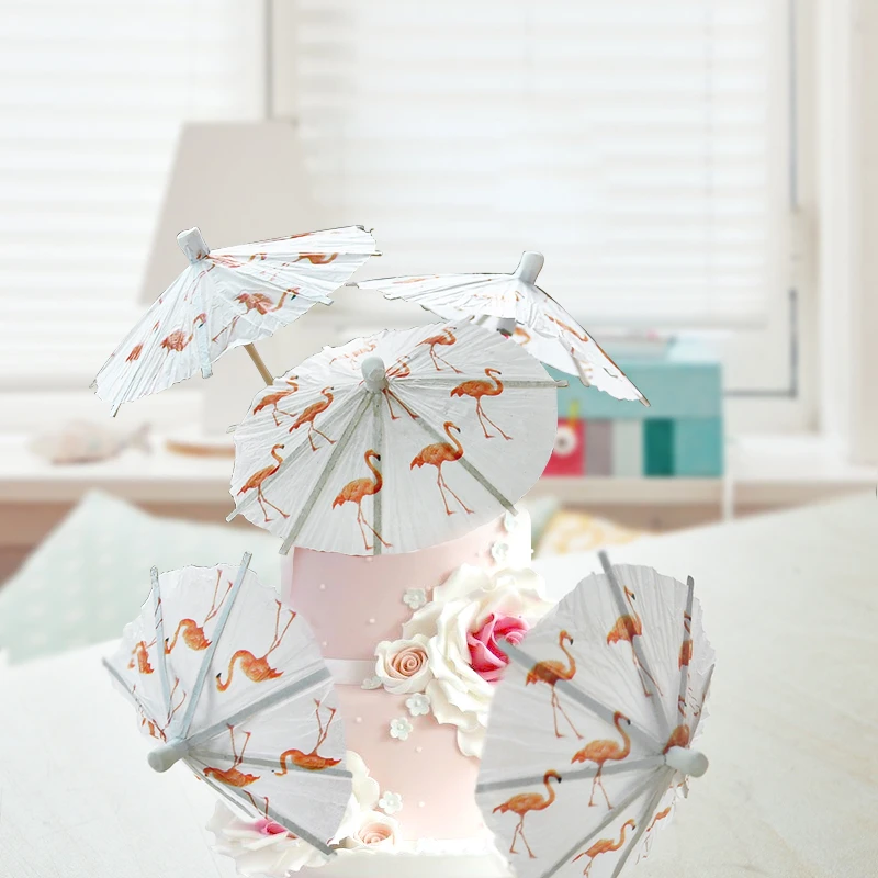 20 шт. зонт Фламинго сделай сам топпер для торта фруктовая зубочистка Коктейльные
