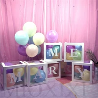 transparent a z 0 9 alphabet name baby love boy girl box balloons baby shower decor gender reveal party boy girl one year old