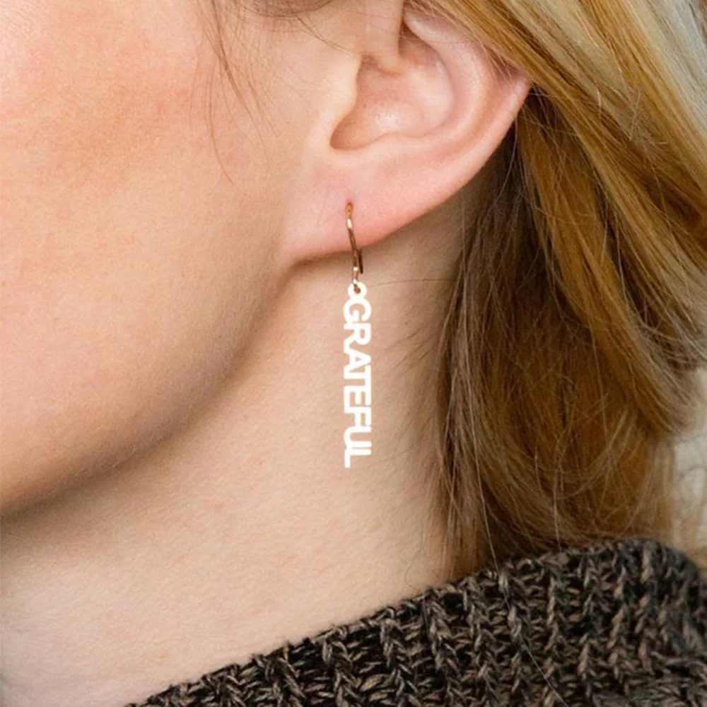 

Tangula Customized Vertical Name Earrings For Women Stainless Steel Sideway Nameplate Letter Earrings Personalized Jewelry Gift