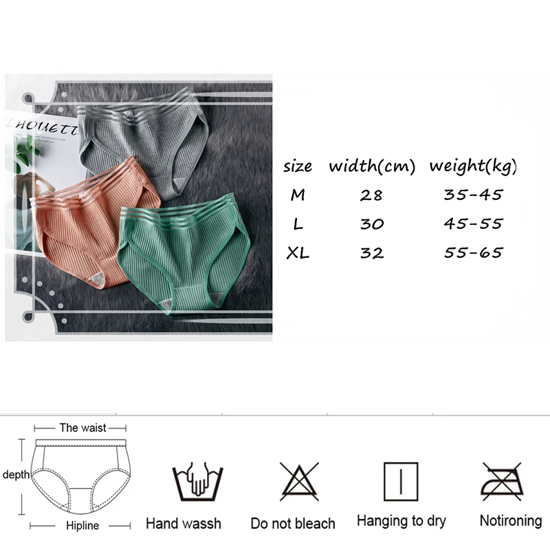 

100% Cotton Hollow Striped Women's Panties Briefs Low Waist Soft Female Underwear Skin-friendly Underpants Lady Intimates