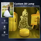 Индивидуальный Светодиодный светильник для украшения спальни, настольная лампа, меняющая цвет, светодиодный ночник, индивидуальный 3d светильник, уникальный подарок на день рождения