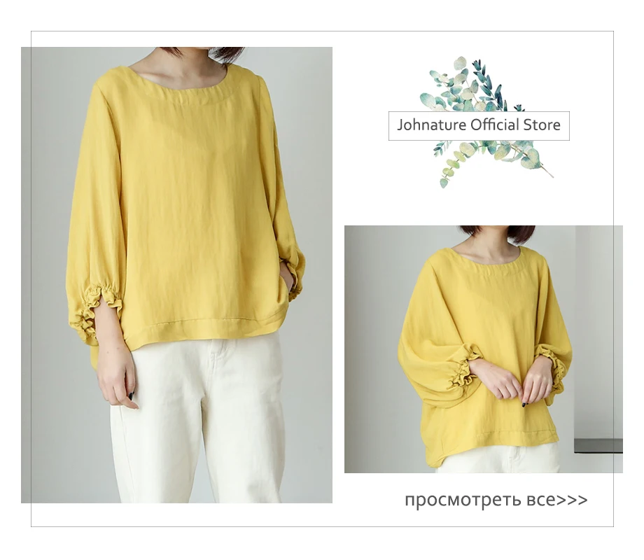 Johnature, новинка весны, женская рубашка с косым косой пуговицей, необычная, полный рукав, вымытый синий карман, Свободный Повседневный Топ, женская блузка