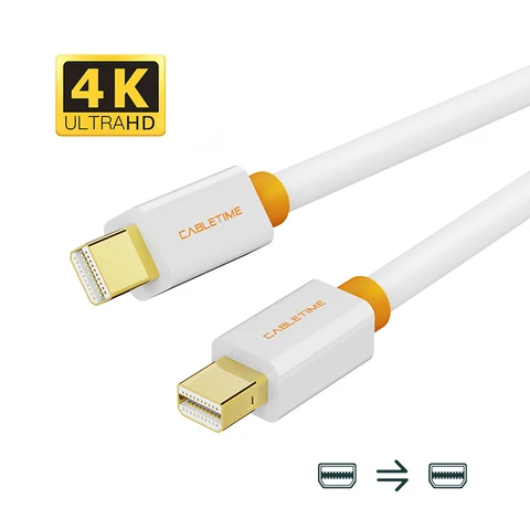 CABLETIME Кабель Mini DP - Mini DP 6.5ft/10ft белый
