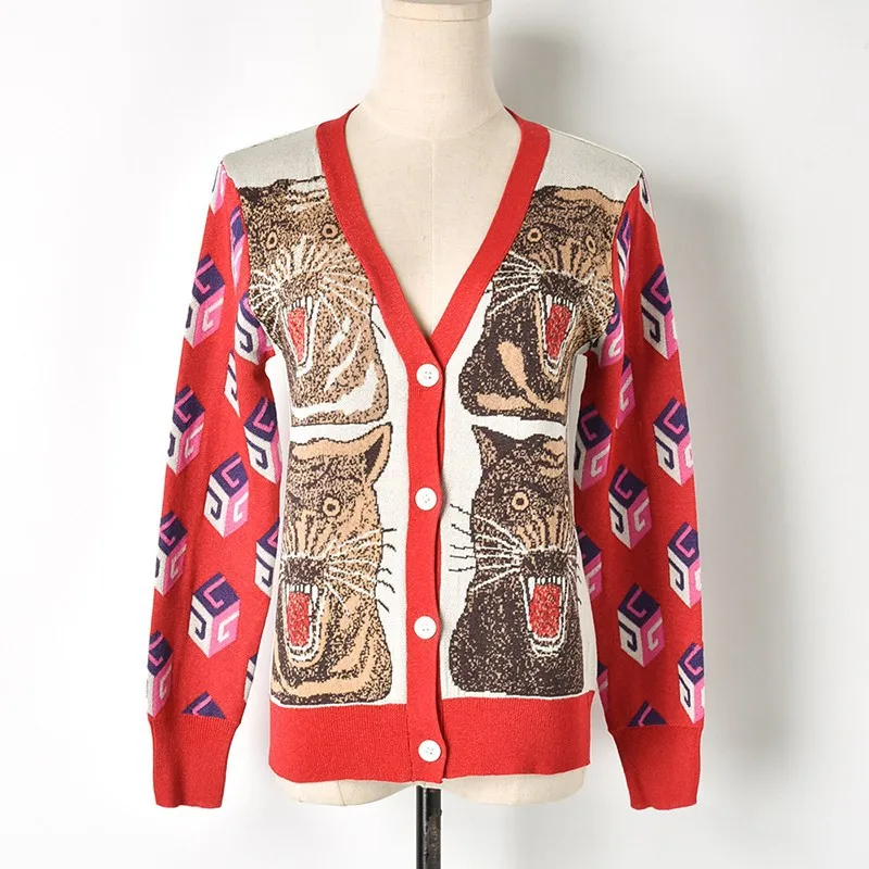 Шерстяной женский кардиган новинка 2018 Зимний однобортный Кардиган с v-образным