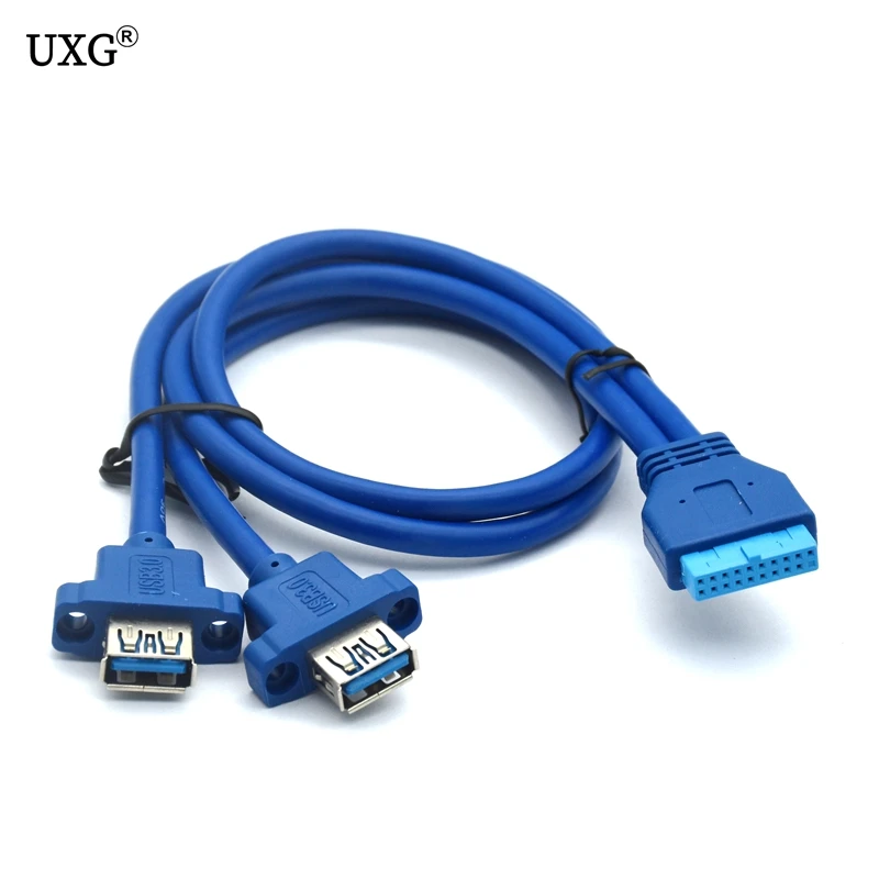 2 x USB 3 0 двойной порт гнездо винтовая панель тип к материнской плате 20Pin кабель ПК