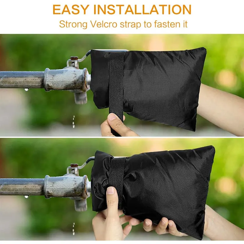 

3 Pieces/Set Winter Faucet Protective Cover Outdoor Faucet Insulation Bag Reusable Faucet Antifreeze Protector 210D Oxford Cloth