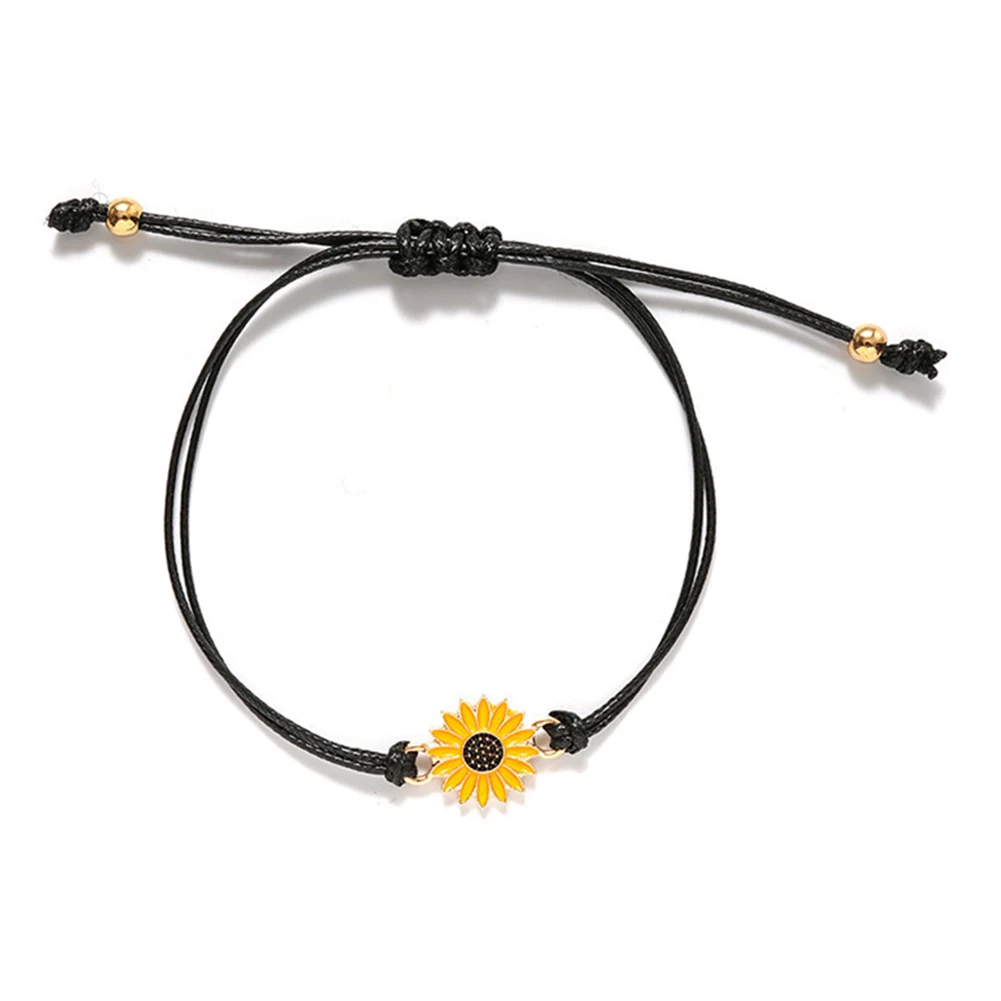 Модный комплект из 2 предметов с изображением подсолнуха браслет желаний