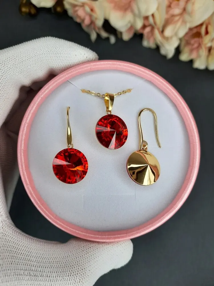 Серьги с подвеской и цепочкой покрыты золотом кристаллы 16 мм ювелирные изделия LBC