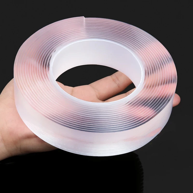 

Double Sided Tape Multipurpose Wall Tape Adhesive Strips Removable Mounting Tape Reusable Strong Sticky Transparent Gel Poster
