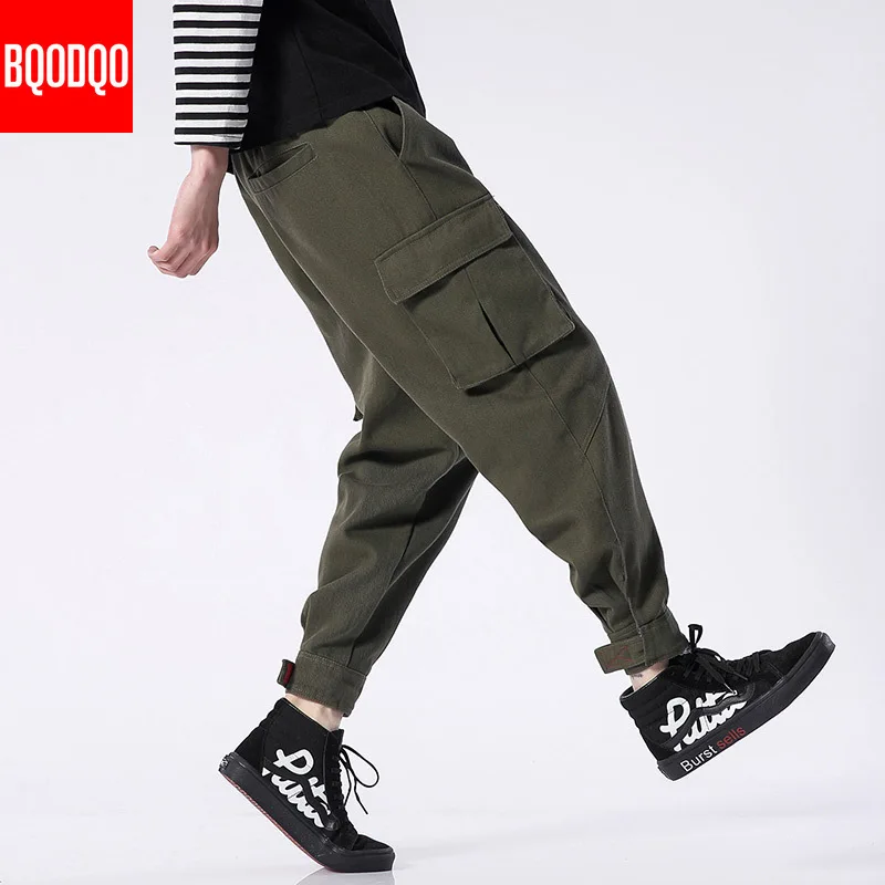 Армейский зеленый хлопок джоггеры повседневные шаровары для мужчин осенние