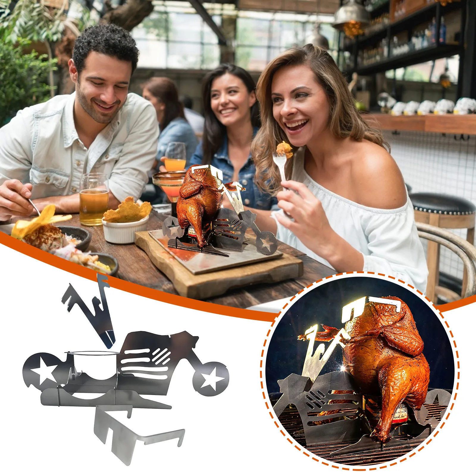 

Портативная подставка для пива, курицы из нержавеющей стали