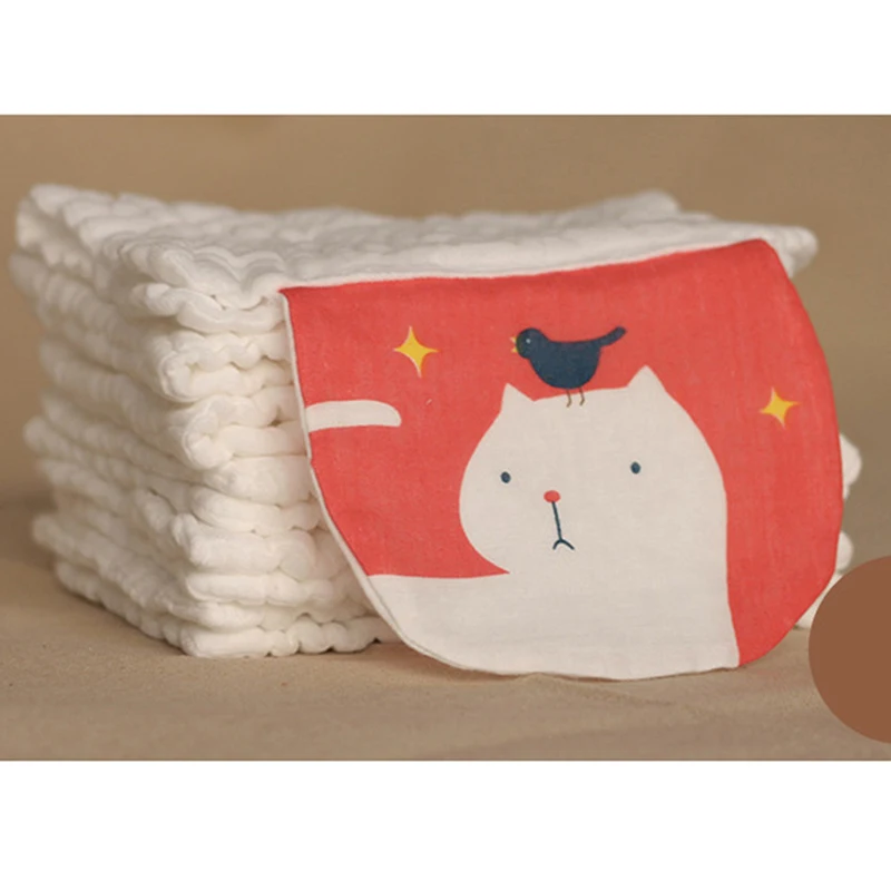 

New 100% Pure Cotton Baby Sweat Towel Four 45*21 Infants Cotton Comfort Cute Cartoon Kids Soft Face Towel Baby