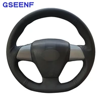 for toyota corolla 2011 2012 2013 rav4 2011 2012 car steering wheel cover black wearable genuine leather