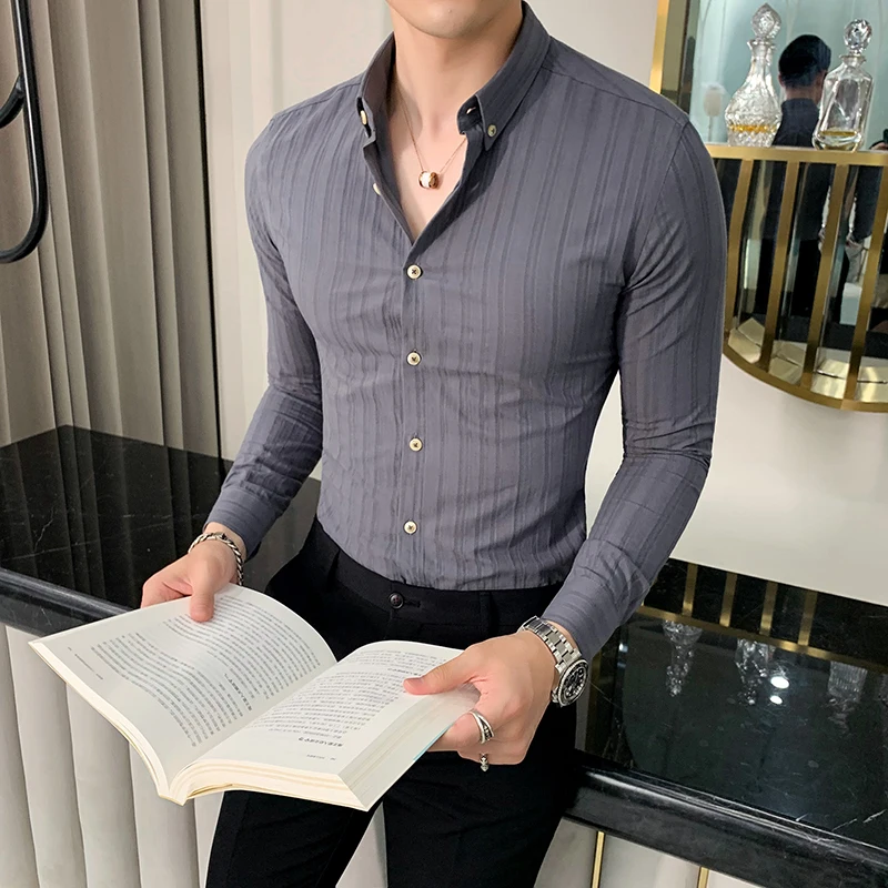 Роскошные высококачественные мужские французские запонки рубашка в полоску