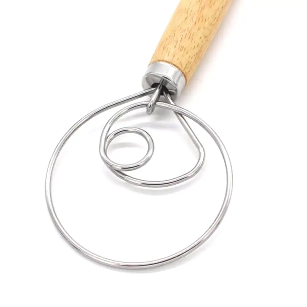 13 &quotяйцо колотушки муки мешалка для крема с деревянной ручкой Нержавеющая сталь