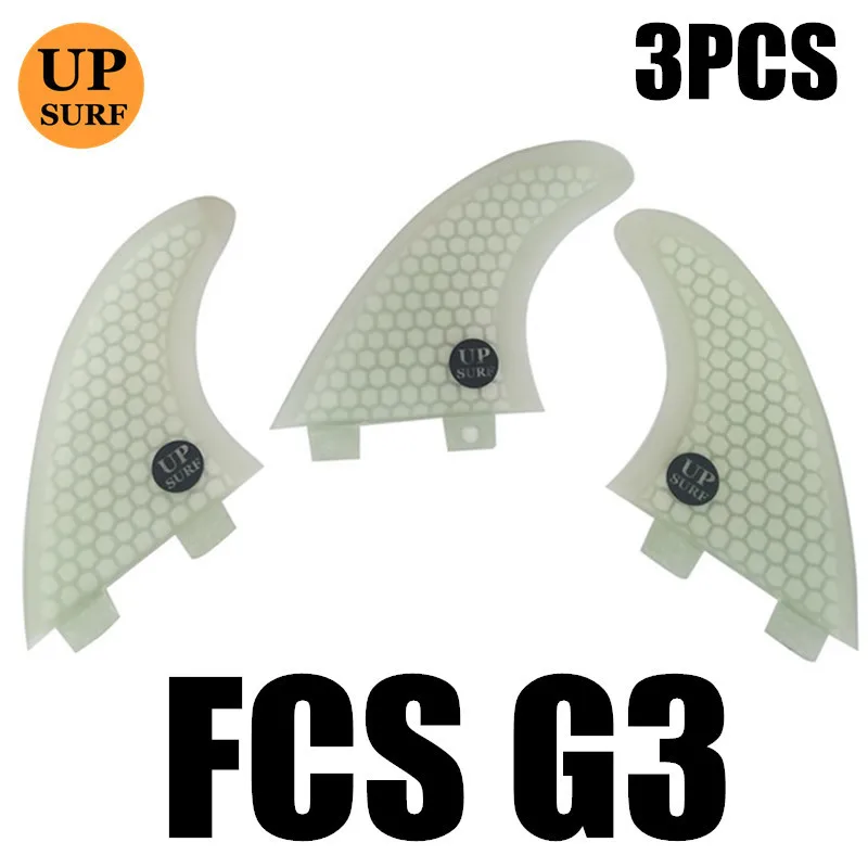 G3 3pcs white Upsurf логотип FCS плавники G3/G5/GL с винтами и ключ плавники сумка для серфинга сотовый плавник Стекловолокна Плавники FCS Quilhas плавники - Цвет: G3 3pcs white