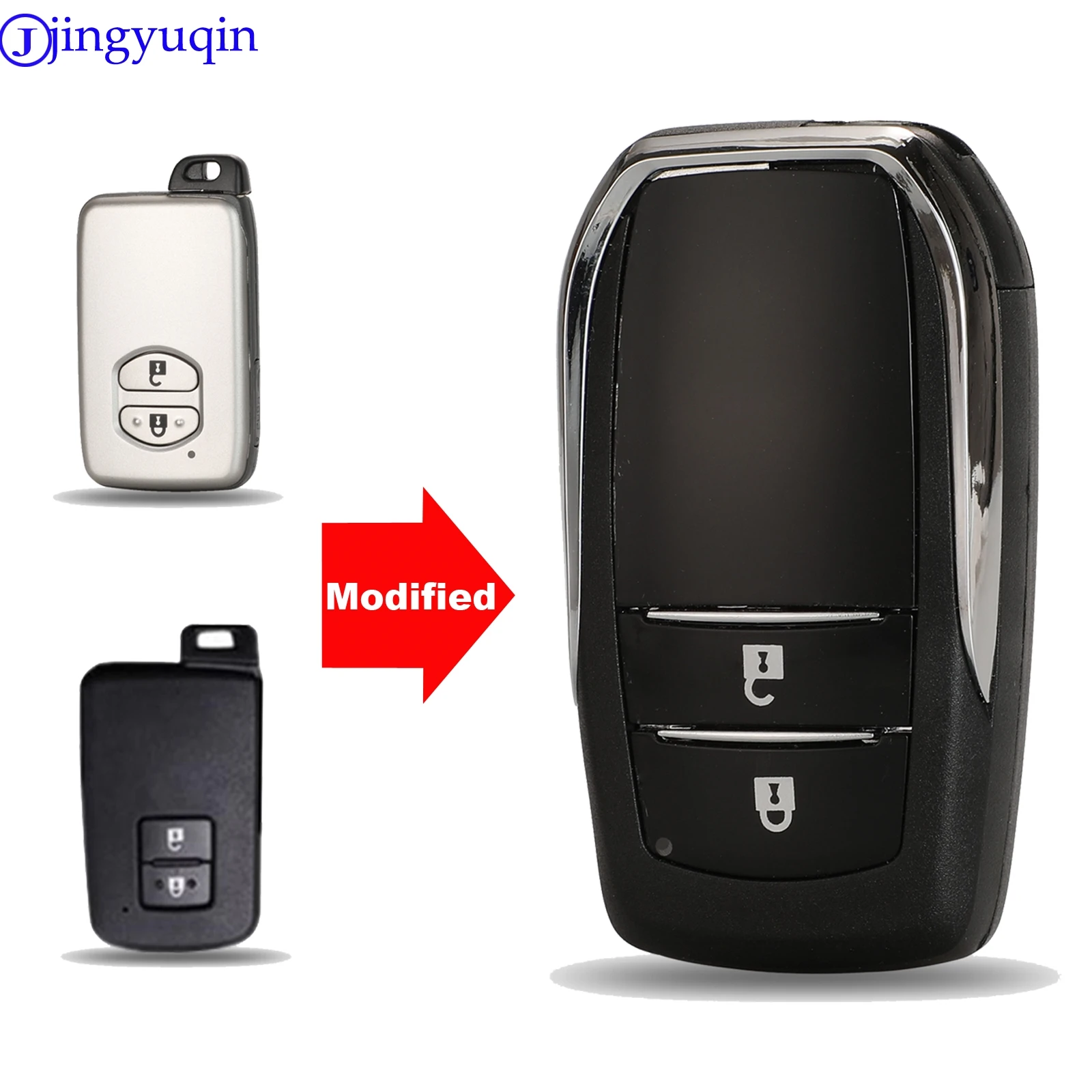 

Чехол Для Автомобильного Ключа Jingyuqin С 2 Кнопками Для Toyota CHR, Land Cruiser 200, Avensis, Auris, Corolla