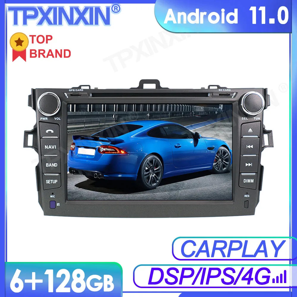 

6 + 128G Android11 для Toyota Corolla 2007-2013 Автомобильный мультимедийный плеер GPS Navi аудио стерео экран DVD головное устройство магнитофон