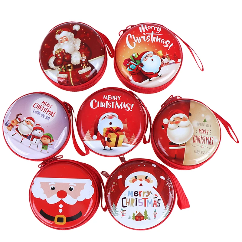 

Mini Tin Box Sealed Jar Christmas Coin Storage Cans Earrings Headphones Storage Kids Xmas Tree Decoration Candy Box