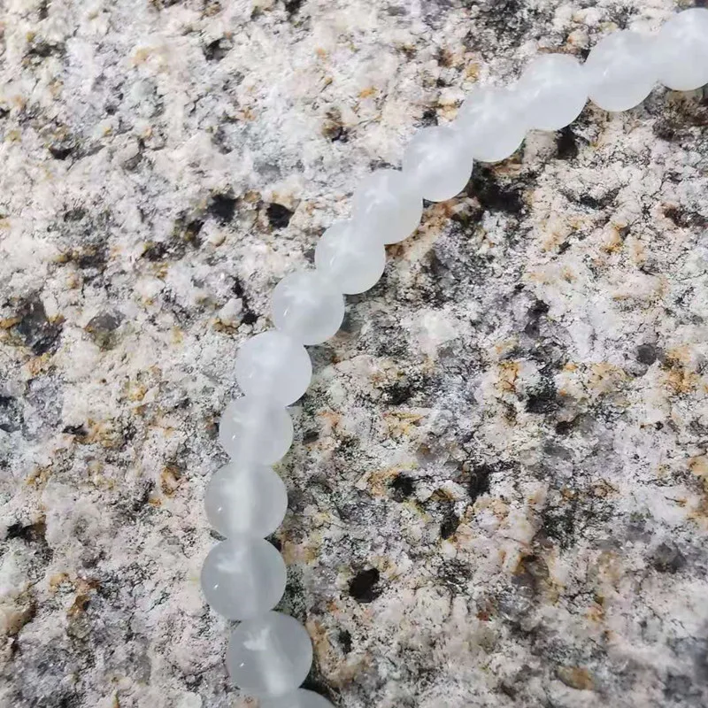 SR High Quality Natural Stone White Agates Bracelet Yoga Spirit Energy For Women Man Birthday Gift | Украшения и аксессуары